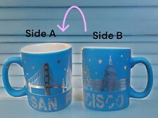 San Francisco Coffee Tea Mug Miniature Souviner Blue Color Silver Cityscape 2.5