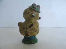 Antique Hubley Cast Iron Yellow Bird Chick Wearing Hat Paperweight, Orig. Paint picture