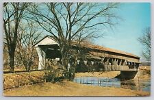 Postcard Covered Bridge Marysville Ohio OH Big Darby Creek #5 picture