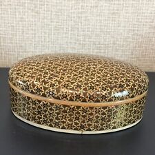 Antique Anglo Indian Micro Mosiac Inlaid Oval Trinket Box (8) picture