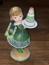 St Patrick’s Day Gingerbread  Girl Holding A Rainbow Cake by Lucky Lane 12” VHTF picture