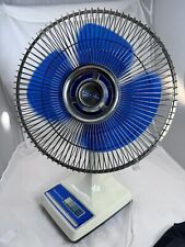Vintage Galaxy 12” Oscillating Blue Blades Fan 3 Speed CLEAN WORKS # 12-1 READ picture