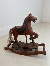 Vintage Folk Art Hand Carved & Painted Wood Horse Rocker Rocking Horse Antique picture