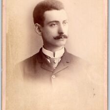 c1880s Milwaukee, Wis. Tall Dark Handsome Man Cabinet Card Photo Armstrong B18 picture
