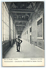 c1940's Pontifical Gendarme in Lower Vatican Estate Rome Italy Postcard picture