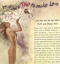 1943 Lander’s Talcs Print Ad Nude Woman Art-Takes Two to Make Love 21x27cm MSM06 picture
