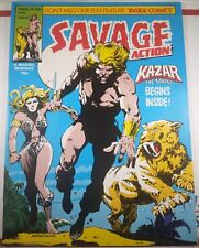 💀💥 SAVAGE ACTION #10 UK 1981 KA-ZAR 1 MOON KNIGHT MARVEL PREVIEW 20 SHEENA VF- picture