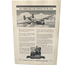 Vintage 1943 Buick Life Liberators Pursuit of Axis Ad Advertisement picture