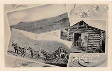 J26/ Cripple Creek Colorado RPPC Postcard c1920 Stagecoach 6-Horse Log Cabin 4 picture