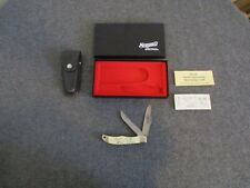 VINTAGE 1980'S SCHRADE SCRIMSHAW FOLDING KNIFE #SC508 W/ SHEATH PAPERS & BOX picture