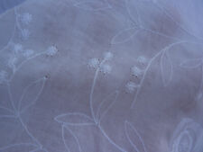 Beautiful White on White Embroidered Floral Lawn 100% Cotton Semi Sheer picture