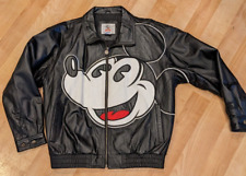 VTG DISNEY & Co Mickey Mouse Sz Large Leather Jacket by STARTER - RARE picture
