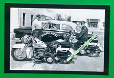 Found 4X6 PHOTO of Old Police Motorcycle and Patrol Car in Hialeah Florida picture