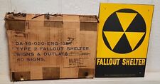 1 Vtg 1960s Fallout Shelter Sign & Original Shipping Carton Coshocton Ohio USA  picture