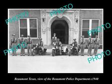 OLD LARGE HISTORIC PHOTO OF BEAUMONT TEXAS THE BEAUMONT POLICE DEPARTMENT 1940 picture