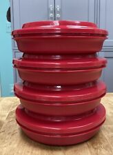 Tupperware Super Seal & Serve Set of 4 Bowls-#1336 & #1337-Red-NEW-SHIPPING INCL picture
