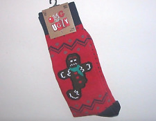 NWT NEW Christmas Socks OMG so Ugly Men's Gingerbread Man 8-12 picture