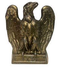 VTG 1776 EAGLE BOOKEND 1972 COLONIAL VIRGINIA HAMPTON VA GOLD BRASS HEAVY BIRD picture