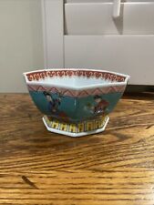 Vintage Chinese Republic Famille Rose Ganesh Accent Hexagonal Bowl picture