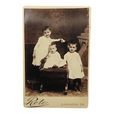 Cabinet Card Photo Victorian Siblings Baby Children Portrait￼ Dutch Lancaster PA picture