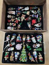 2003 - Thomas Pacconi Classics 43 Pc Blown Glass Ornament Set In Wood Chest picture