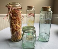 Four Vintage Glass Pasta Containers picture
