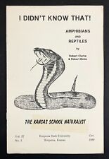 1980 I Didn't Know That Amphibians Reptile Kansas School Naturalist Vintage Book picture