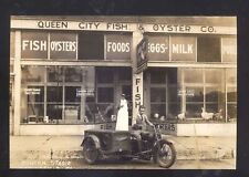 REAL PHOTO SPRINGFIELD MISSOURI QUEEN CITY FISH MARKET DOWNTOWN POSTCARD COPY picture
