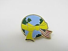 Earth Yellow Ribbon USA Flag Pin picture