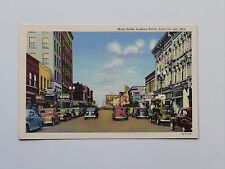 Vintage Linen Postcard Main Street Looking North Fond Du Lac Wisconsin WI picture