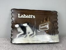 LABATTS Beer Sign Thick Foam 3D Husky Dogs Sled  Stamped Vintage Late 70’s picture