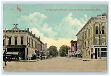 1918 Washington Street Looking West Napoleon Ohio OH Posted Antique Postcard picture