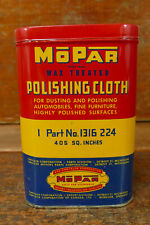 Vintage 1940s/1950s Mopar Car Polishing Cloth Automobile Tin Gas Oil Can Empty picture