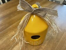 Rae Dunn Sunshine Yellow Ceramic Birdhouse, Decorative Or Functional picture