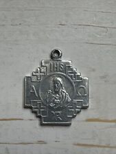 Antique Catholic crusader's cross Mary Jesus Alpha Omega religious pendant picture