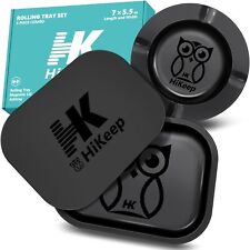 Rolling Tray with PVC Soft Magnetic Lid - 7 X 5.5'', Ashtray - 5.8 X 5.8'', Owl picture