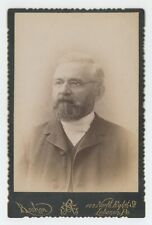 Antique Circa 1880s Cabinet Card Older Man Beard Thin Rimmed Glasses Lebanon, PA picture