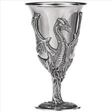 8oz Overlaid Handcrafted Italian Pewter on Pewter Dragon Wine Chalice Goblet picture