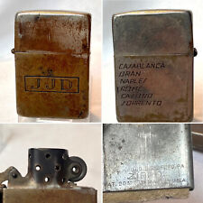 1936-1940 WW2 Zippo Lighter 3 Barrel Hinge 14 Hole Chimney In Theater Engravings picture