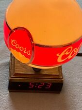 Vintage Adolph COOR LIGHT Electric Table Top Globe Lamp w/ Digital Clock WORKS picture
