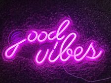 Good Vibes Neon Sign Pink  15.7''x 8'' USB Led Neon Lights GoodVibes picture