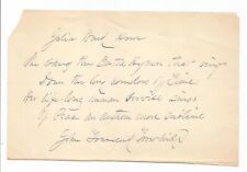 1900s Author John Townsend Trowbridge Letter to Famous Poet Julia Ward Howe picture