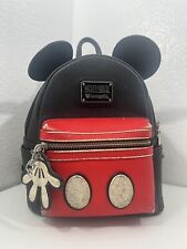Disney Loungefly Mickey Mouse Backpack Bag Black Red (See Flaws) picture