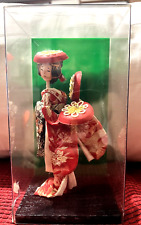Vintage Japanese Geisha Doll in Plastic Box JAPAN 1975 Wood And Fabric picture