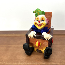 Vintage Hand-Painted Resin Circus Clown Pop-Up Spring Box Bobblehead Figure Art picture