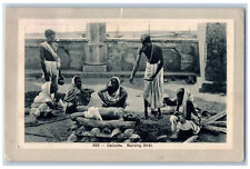 Calcutta India Postcard View of Six People Burning Ghat c1930's Posted Vintage picture