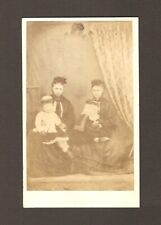Vintage Antique CDV Photo Victorian Women Mothers w/ Young Baby Children Kids picture