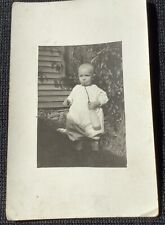 RPPC Of Child Baby With Antique Milk Bottle Real Photo Postcard Vintage picture
