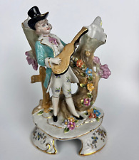 Meissen Dresden Original Vintage Porcelain Figure Statue Musician Signed Germany picture