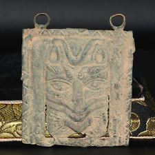 Ancient Roman Bronze Pendant Amulet Depicting a Face Circa 1st - 2nd Century AD picture